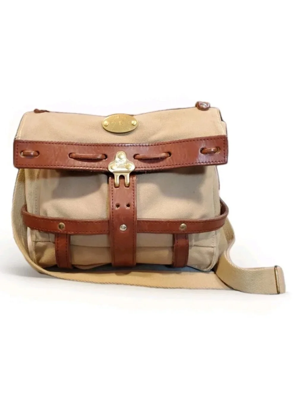 Colonel Littleton GP No. 1 - Tan Canvas Leather Messenger Bag backpack crossbody
